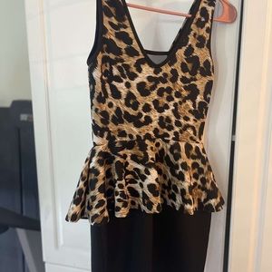 cheetah print dress with black bottom